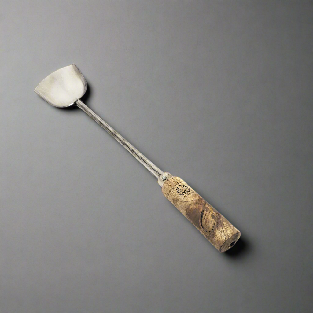 Stainless Steel Chinese Spatula/Palta – Durable Kitchen Tool with Ergonomic Wooden Handle