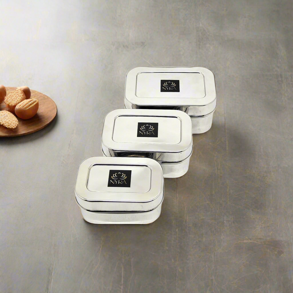 Stainless Steel Mini Rectangle Storage Box/Containers With Lid