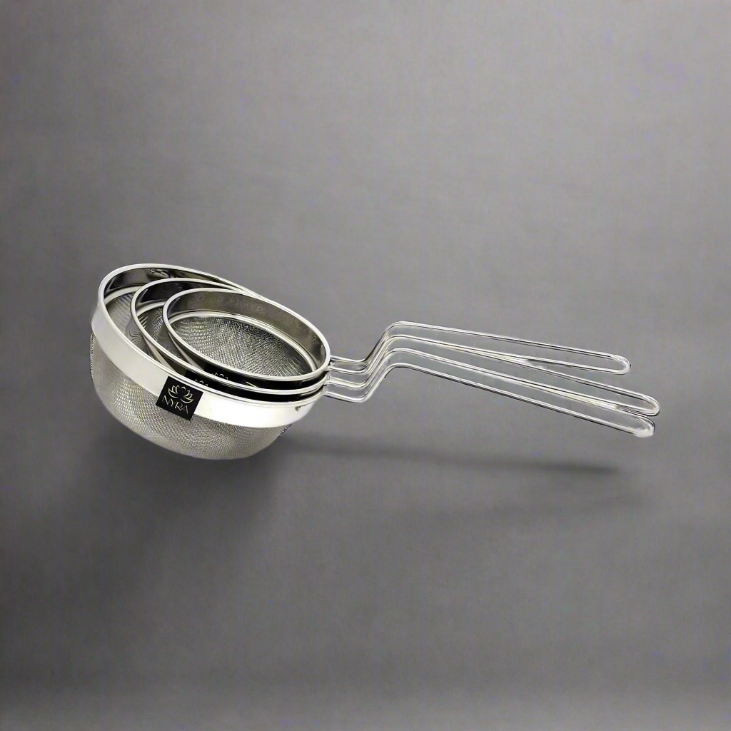 Stainless Steel Deep Fryer Strainers with Spot Welded Wire Handles - set of 3
