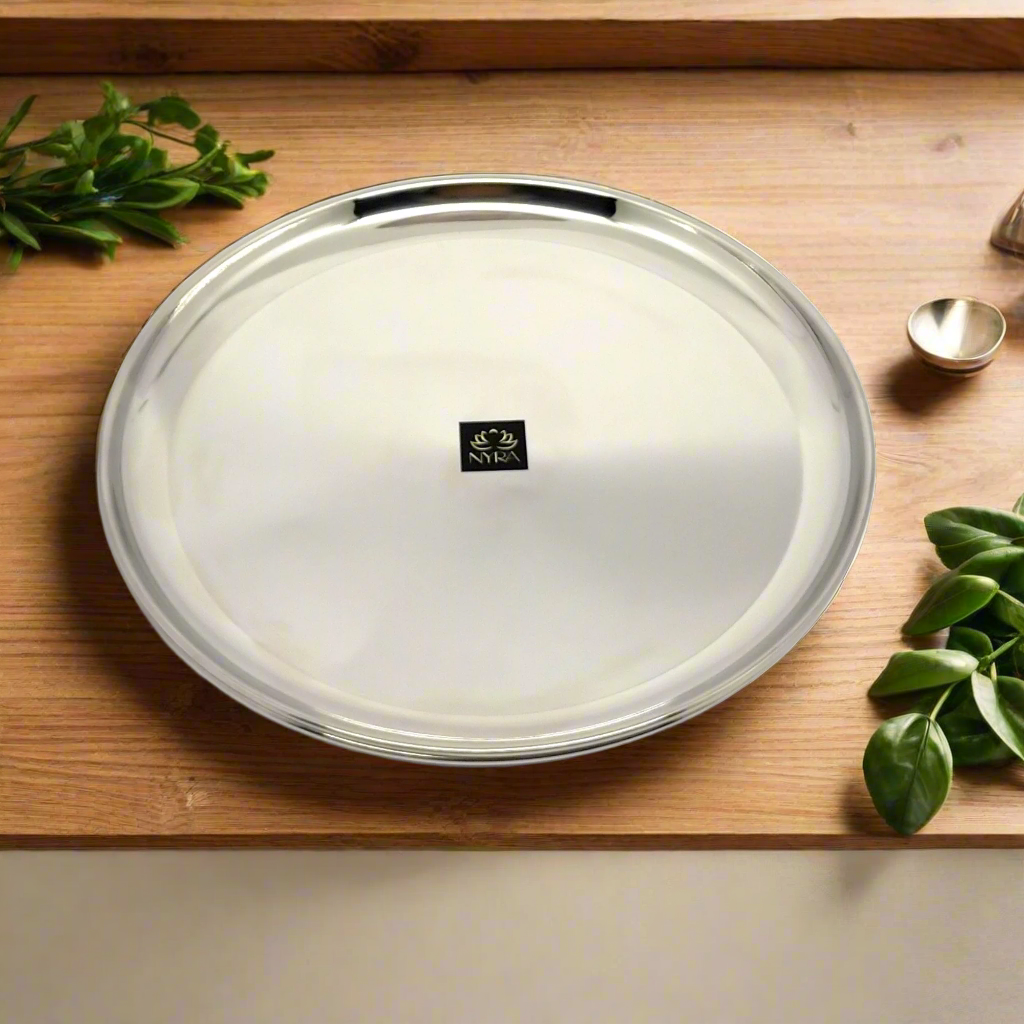Stainless Steel Plates Set - Heavy Gauge Steel Lunch/Dinner Plates
