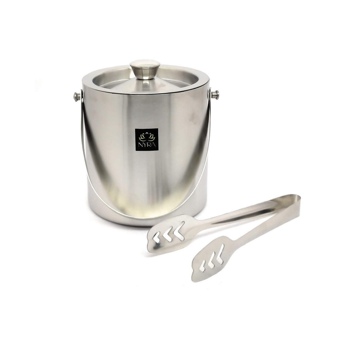 Stainless Steel Ice Bucket - Leak-Proof, Portable & Keeps Ice Colder Longer