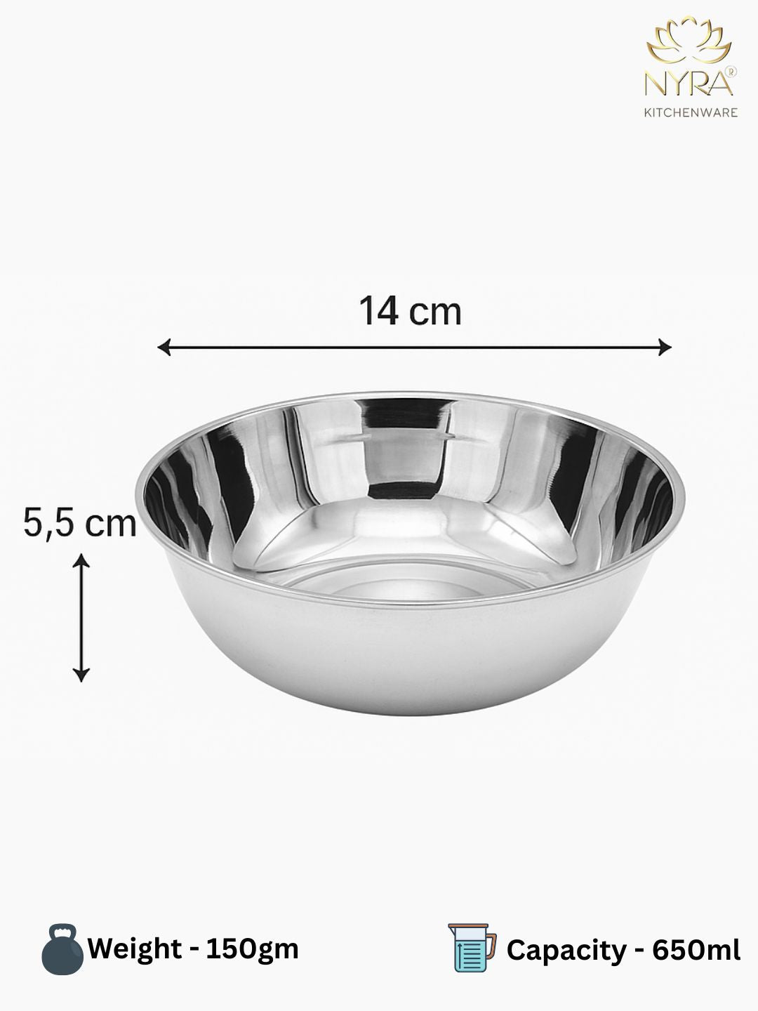 Stainless Steel Round Mixing & Serving Bowl | Heavy-Duty, Rust-Free, Mirror Finish Bowls