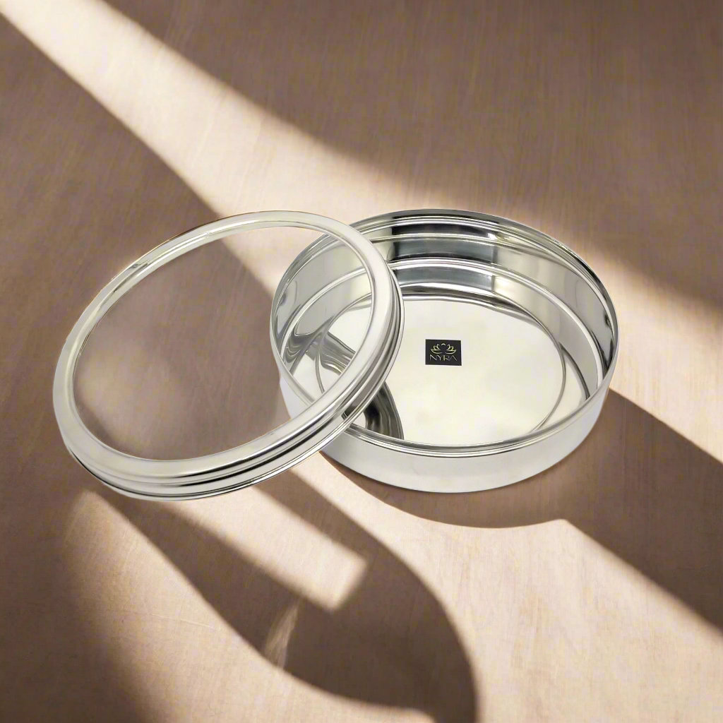 Stainless Steel Storage-Box with See Through Lid | Glossy Finish - Multipurpose Storage Container