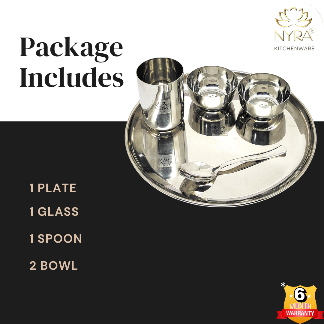 stainless Steel Premium Thali/Dinner Set of 5pcs.