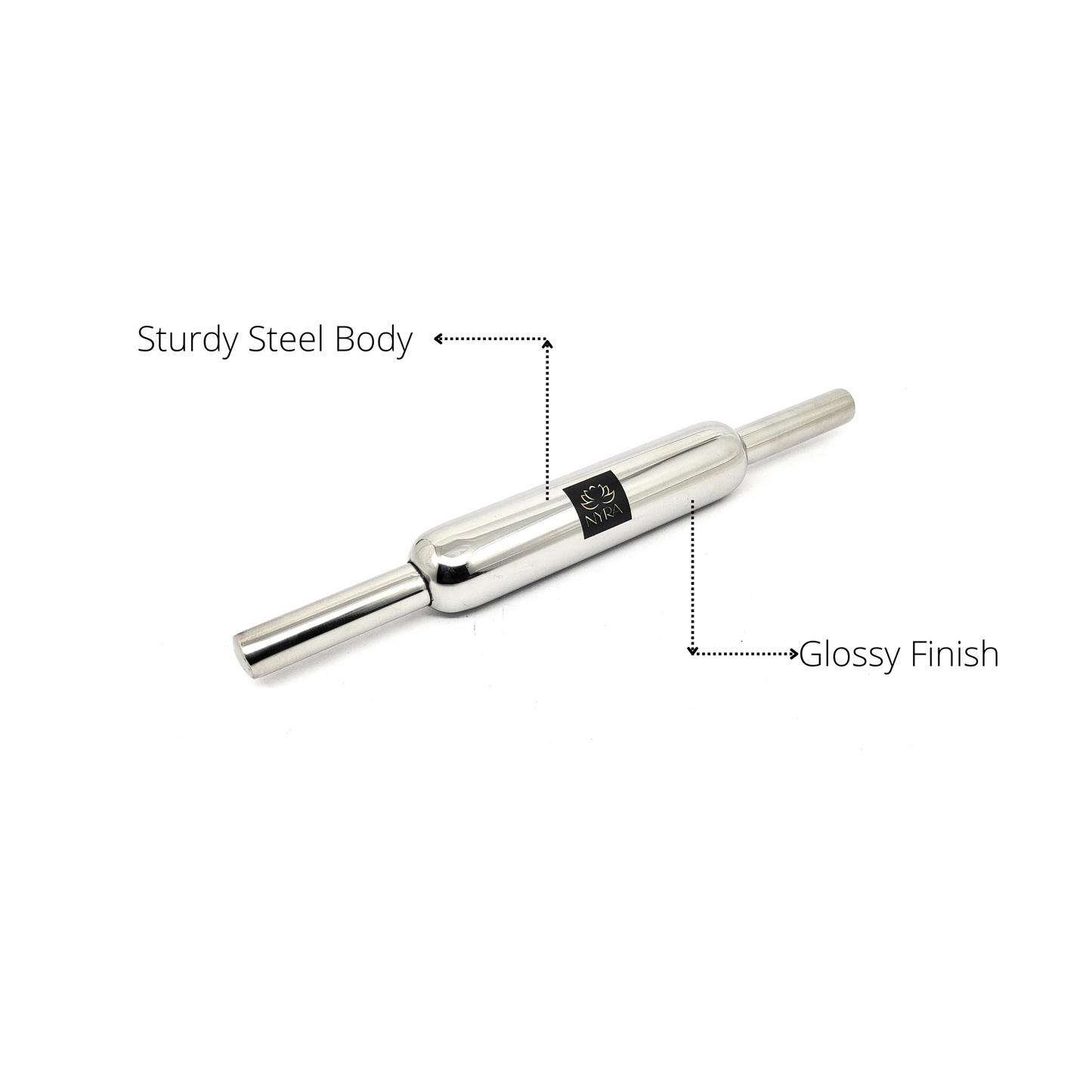 Stainless Steel Chapati Roller Pin - Durable Belan for Perfectly Rolled Chapatis