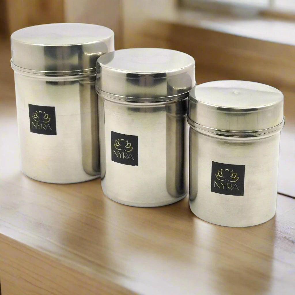 Different sizes of Stainless-Steel Deep Storage Box/Containers/Dibba/Dabba