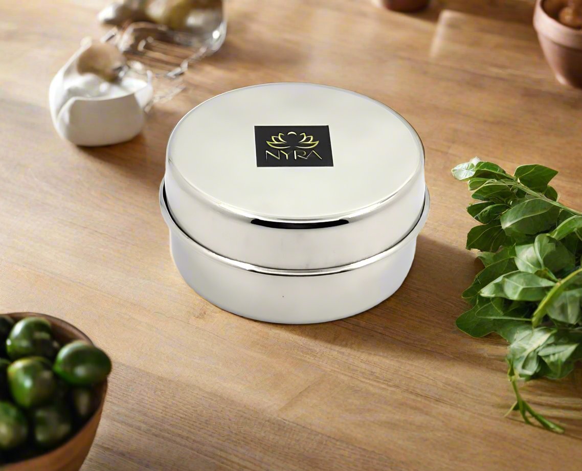 Stainless-Steel Storage Box Container Flat Dibbi