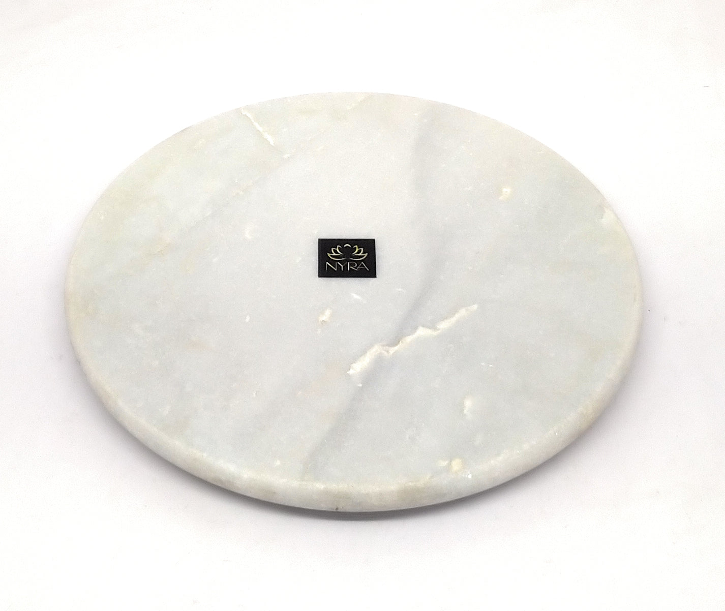 White Marble Chakla with Wooden Belan – Premium Roti Rolling Board & Pin