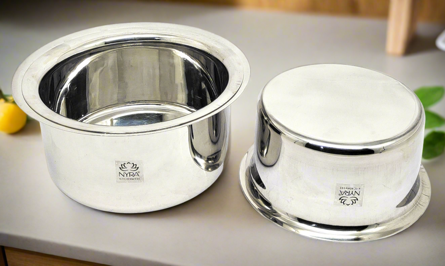 Stainless Steel Tope Set of 2 Pcs (1.6 Ltr & 2 Ltr)