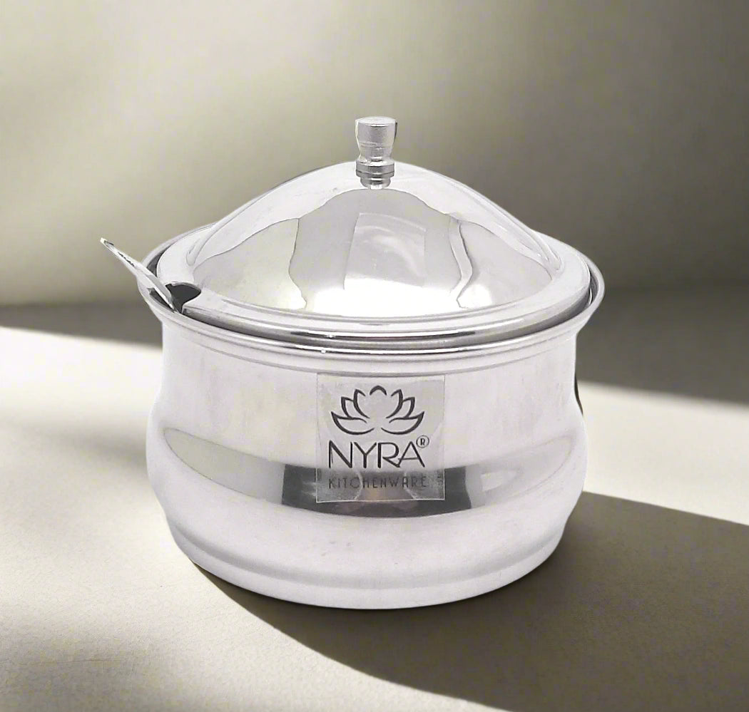 Stainless Steel Ghee Pot With Spoon