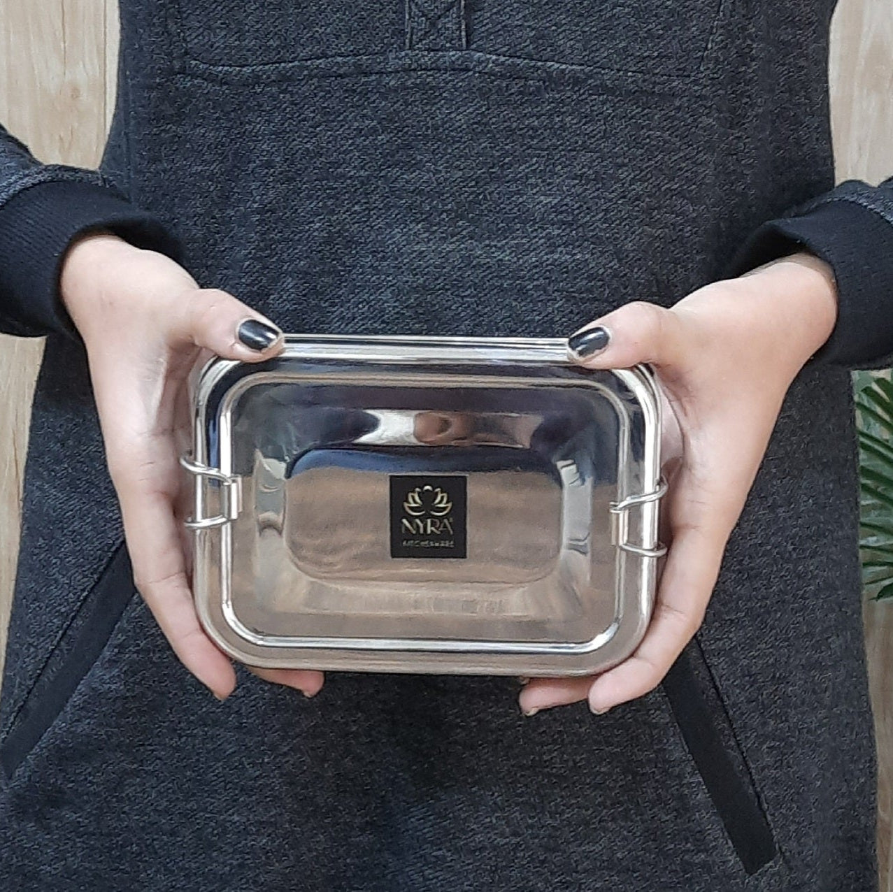 Stainless Steel Food Pack Lunch Box with Locking Clip