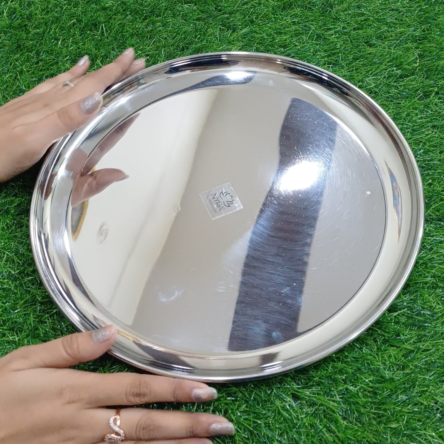 Stainless Steel Plates Set - Heavy Gauge Steel Lunch/Dinner Plates