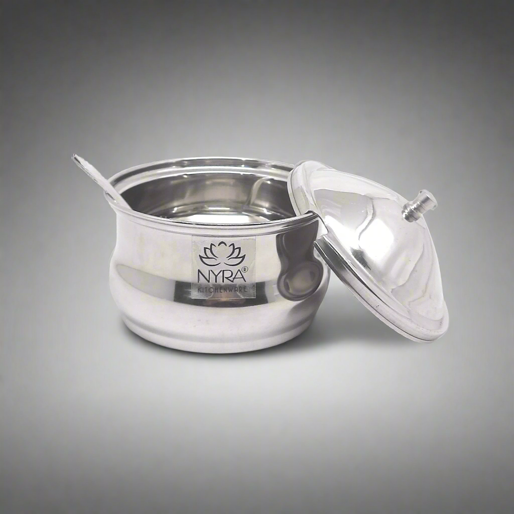 Stainless Steel Ghee Pot With Spoon
