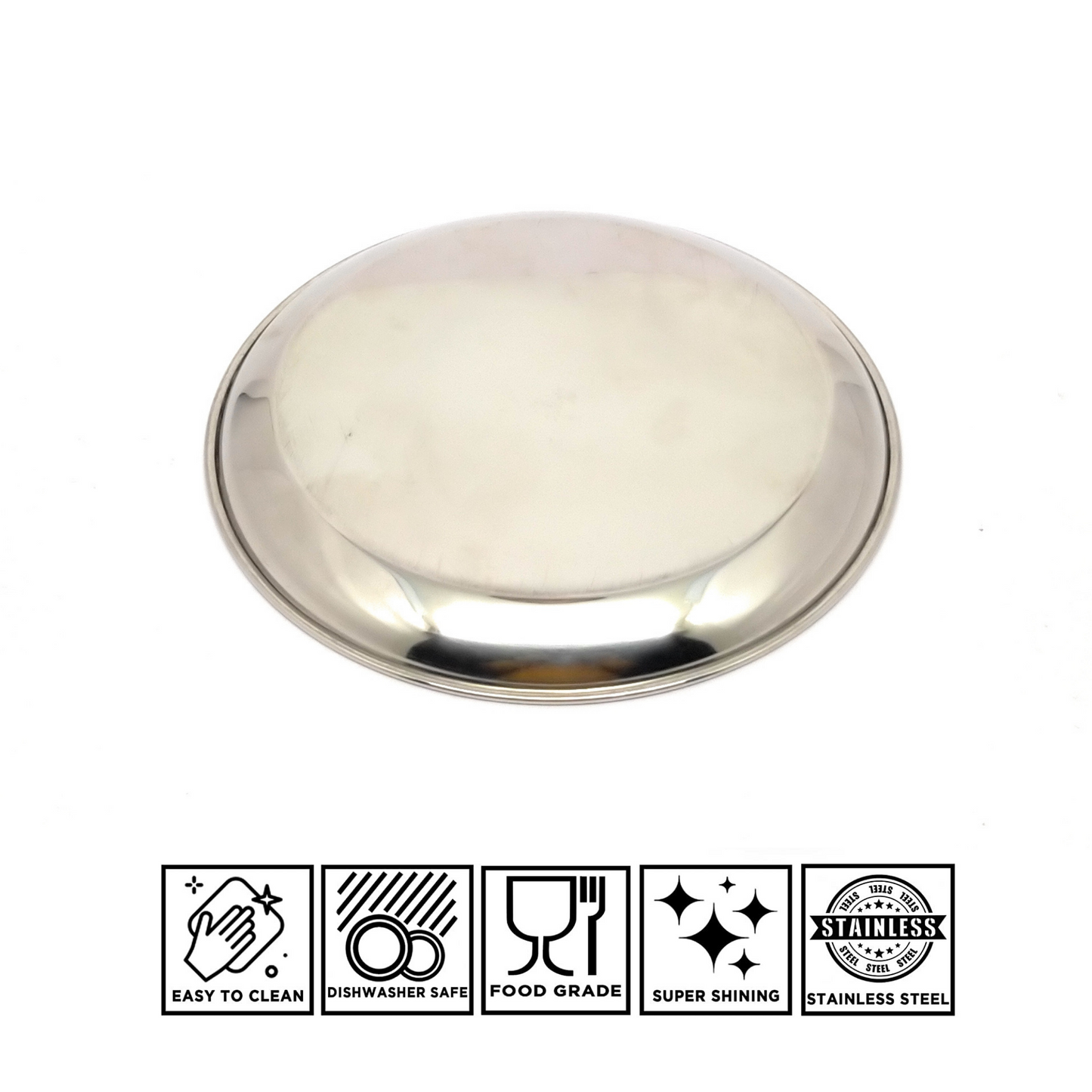 Stainless Steel Plates Set - Heavy Gauge Quarter Plates