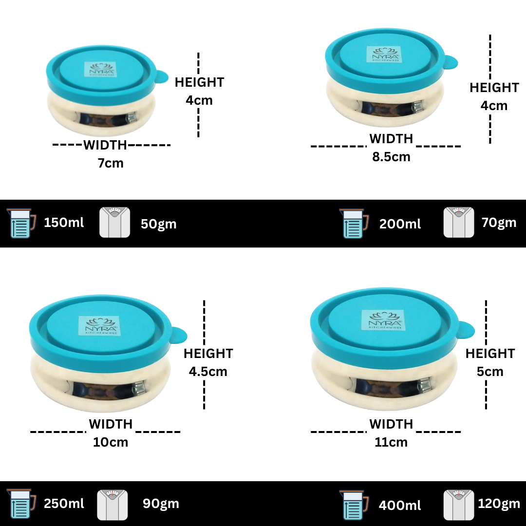 Air-tight Stainless Steel Container Set- Premium Design| Leak-Proof Dibbi