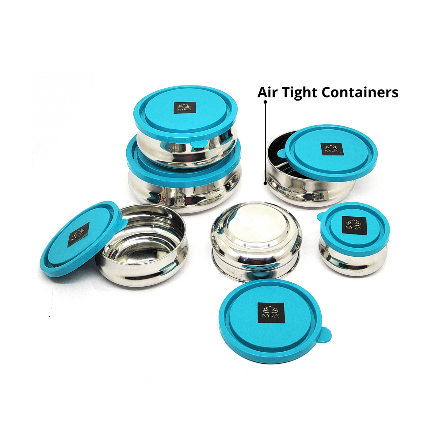 Air-tight Stainless Steel Container Set- Premium Design| Leak-Proof Dibbi