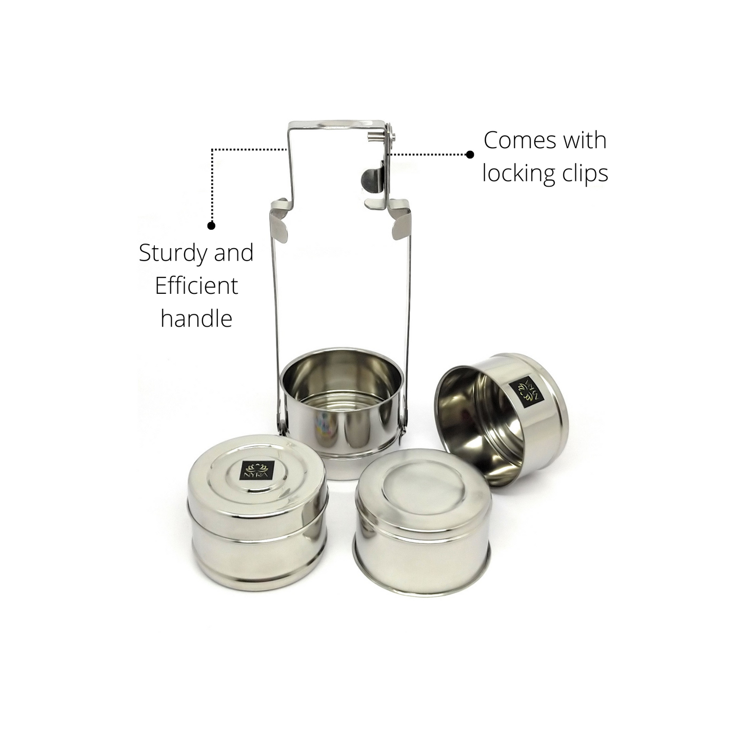 Stainless Steel Food Grade 4 Meal Containers Tiffin/Lunch Box