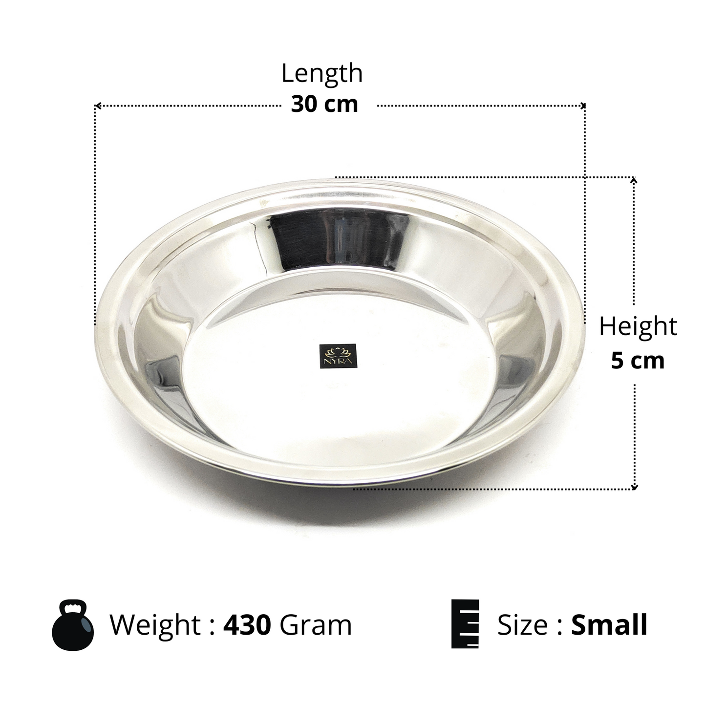 Stainless Steel Solid Parat for Dough/Flour Kneading - Heavy Gauge Atta Parat