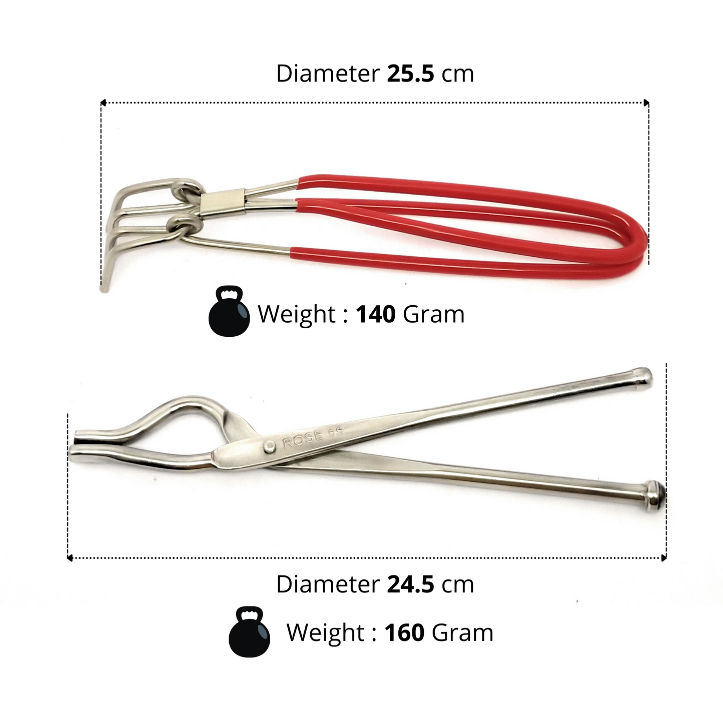 Dimensions of Stainless Steel Pakad/Pincers/Tongs