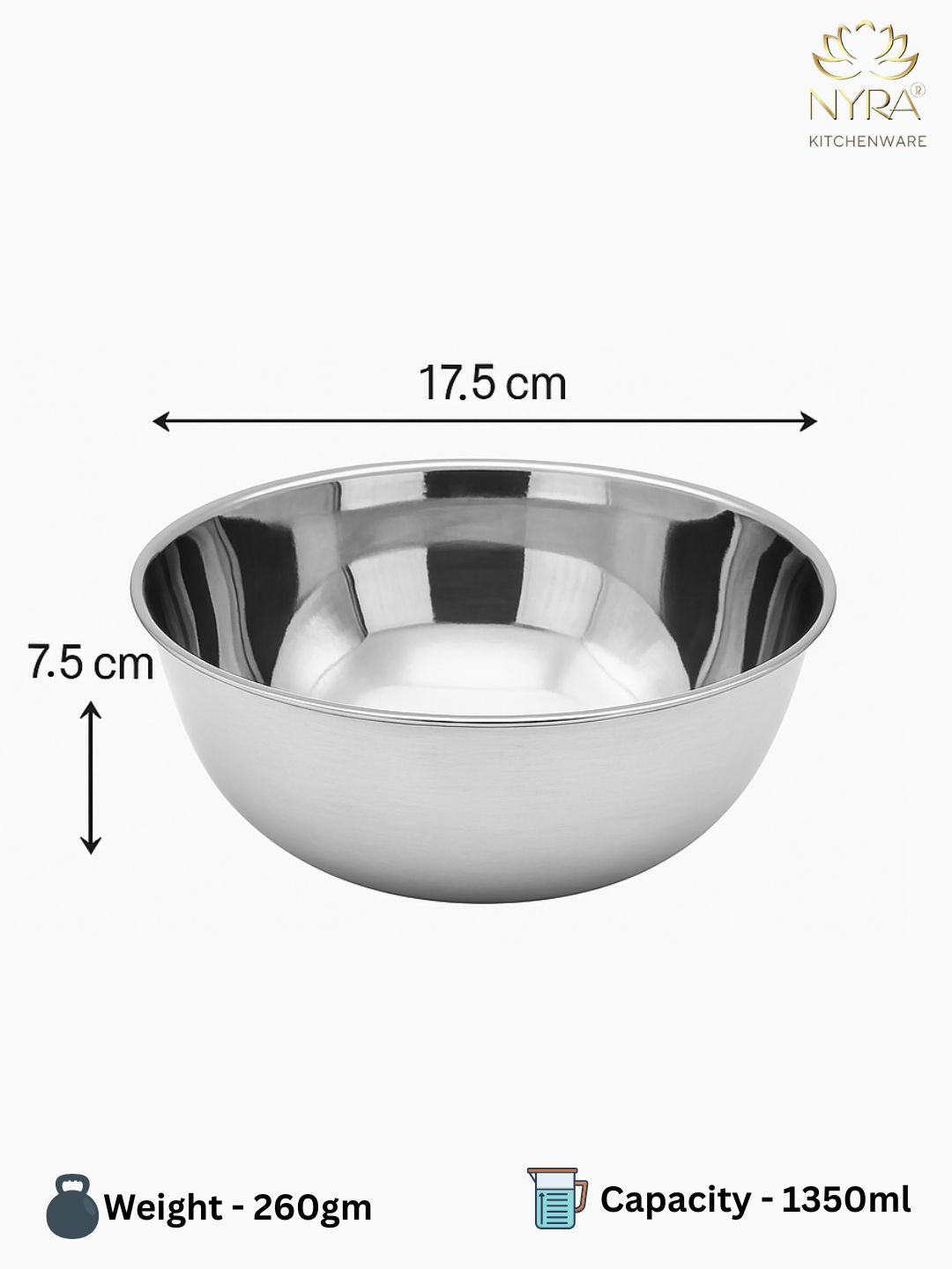 Stainless Steel Round Mixing & Serving Bowl | Heavy-Duty, Rust-Free, Mirror Finish Bowls