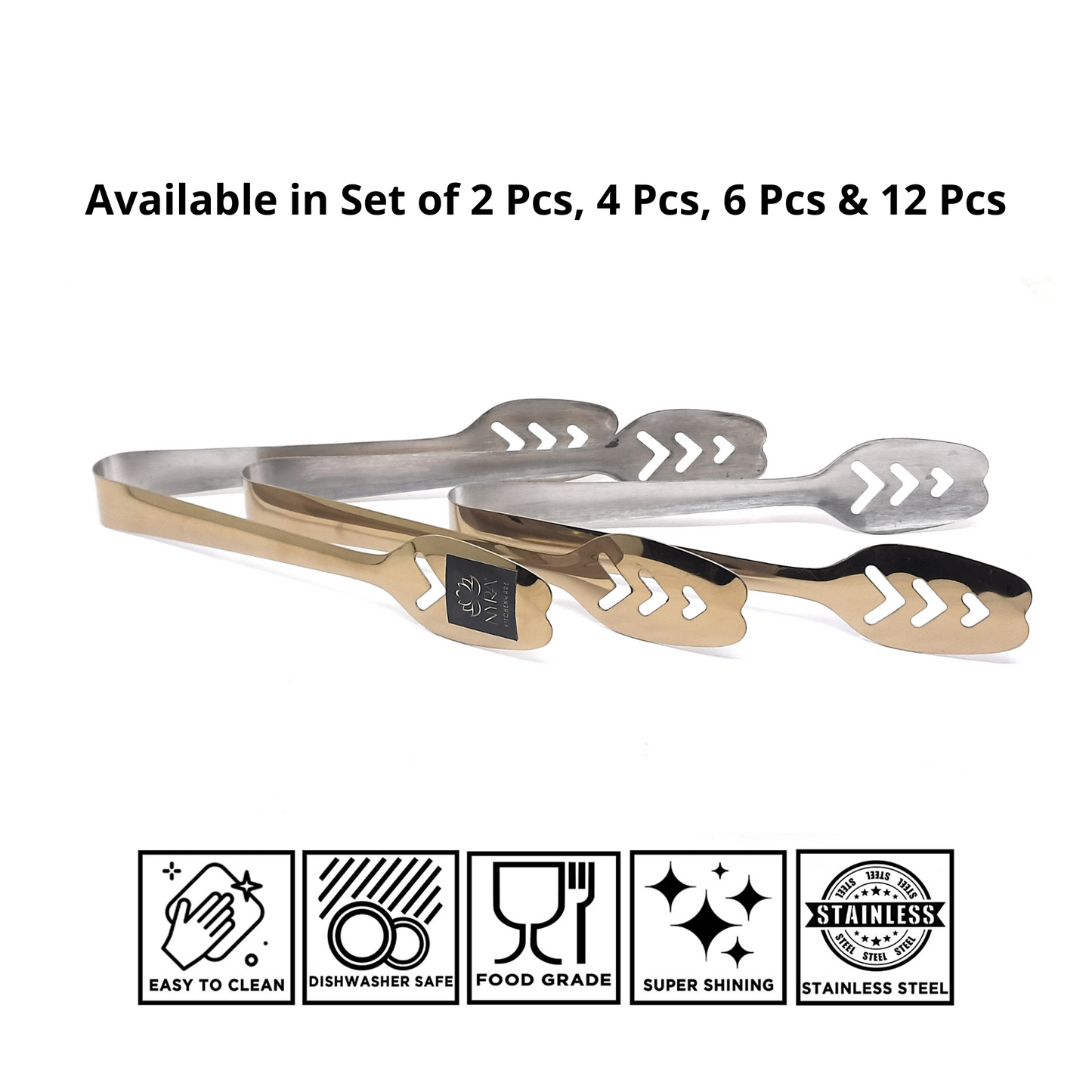 Stainless Steel Serving Tongs/Chimta - Multi-Purpose Kitchen Tool Set