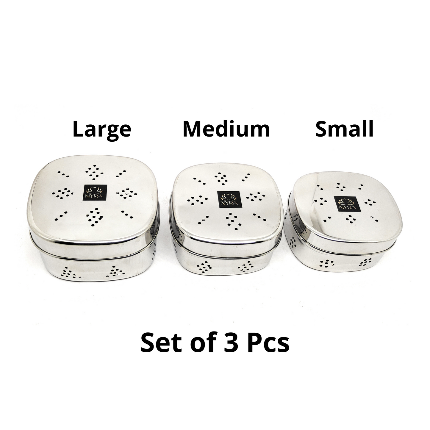 different sizes Stainless Steel Square-shaped Coriander/ Multipurpose Storage Container with air ventilations