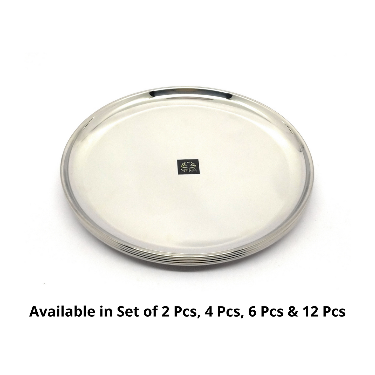 Stainless Steel Plates Set - Heavy Gauge Steel Lunch/Dinner Plates