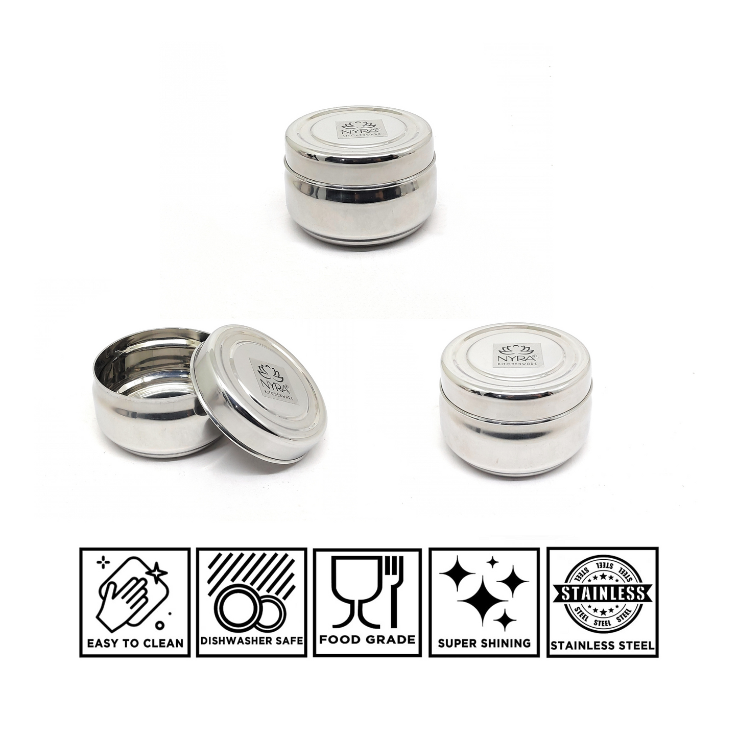 Stainless Steel Mini Containers Set