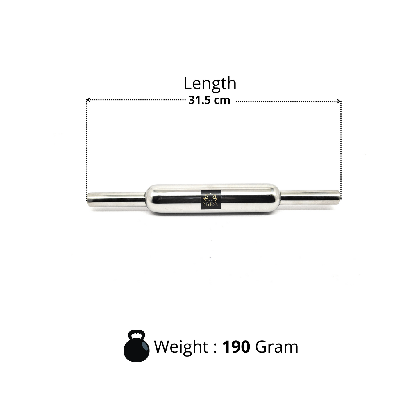 Stainless Steel Chapati Roller Pin - Durable Belan for Perfectly Rolled Chapatis