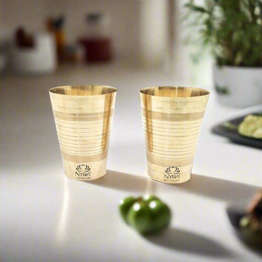 Pure Brass/Peetal Drinking Glass – Handcrafted Tumbler | Traditional Design & Health Benefits