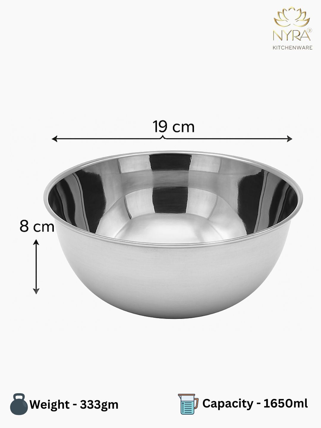 Stainless Steel Round Mixing & Serving Bowl | Heavy-Duty, Rust-Free, Mirror Finish Bowls