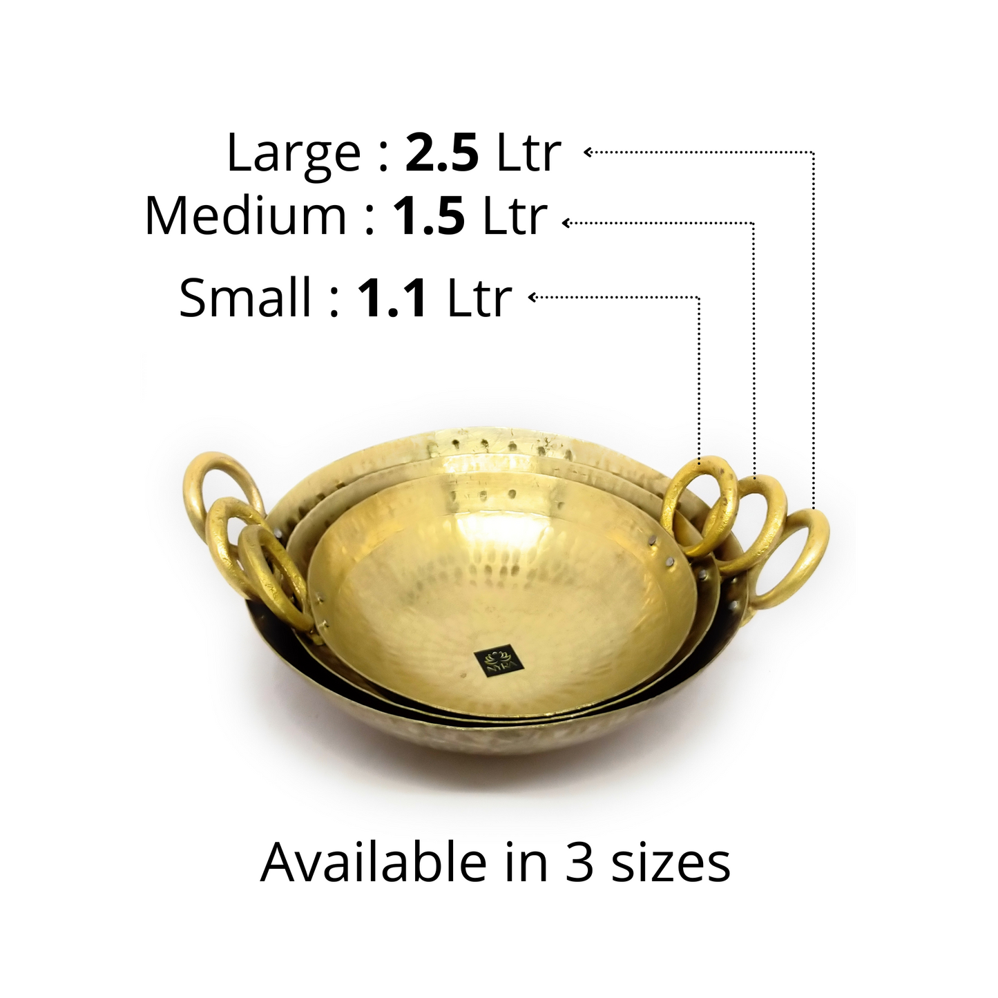 Traditional Brass Hammered Kadhai/Wok | Handmade Peetal Mathar Karahi