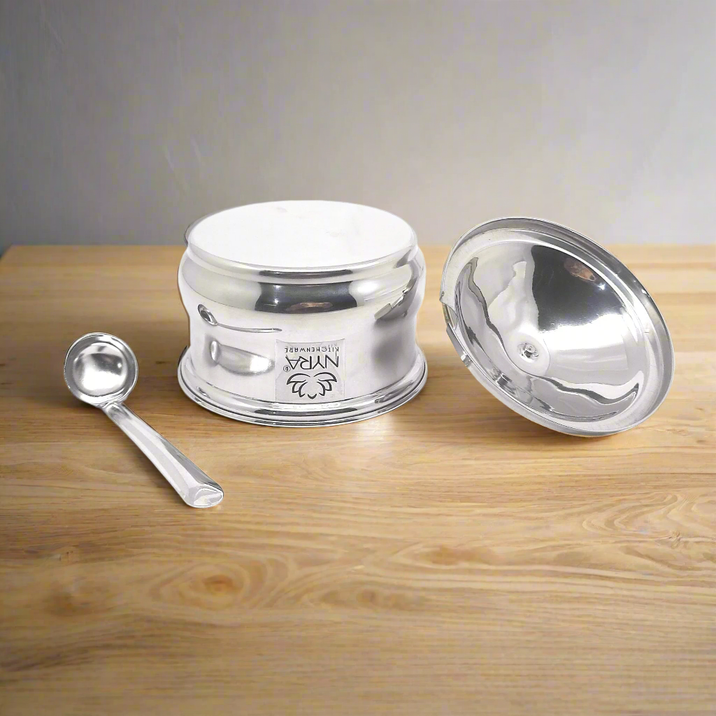 Stainless Steel Ghee Pot With Spoon