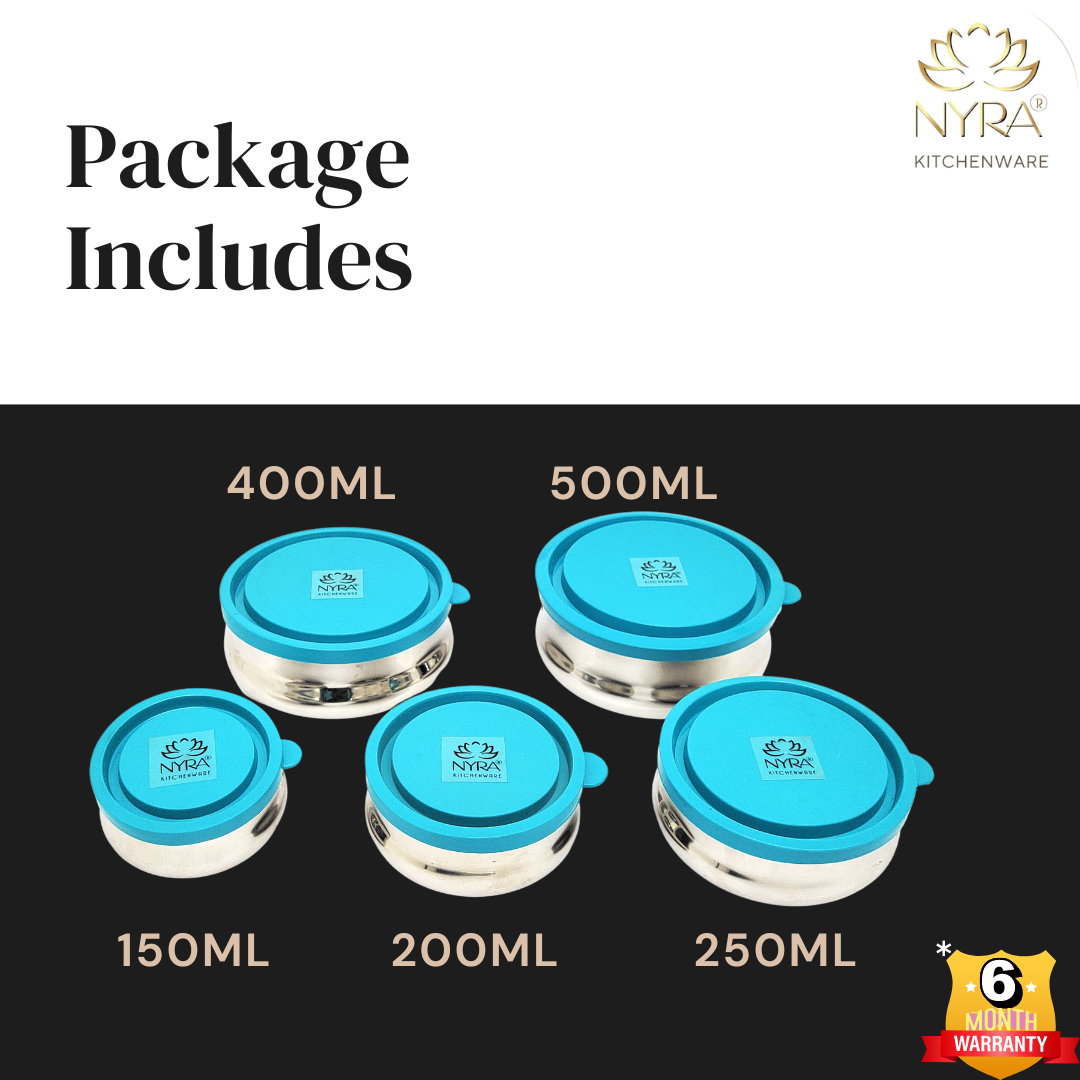 Air-tight Stainless Steel Container Set- Premium Design| Leak-Proof Dibbi