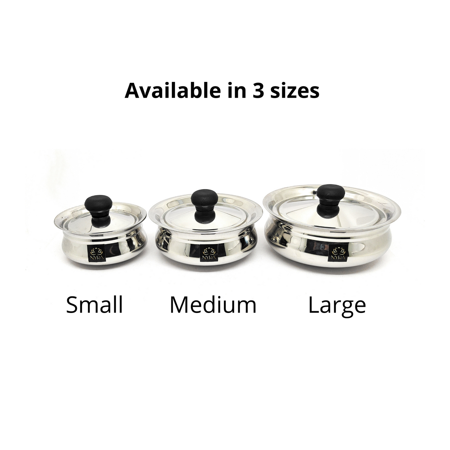 Stainless Steel Biryani Handi with Lid and PVC Knob - Cooking Handi