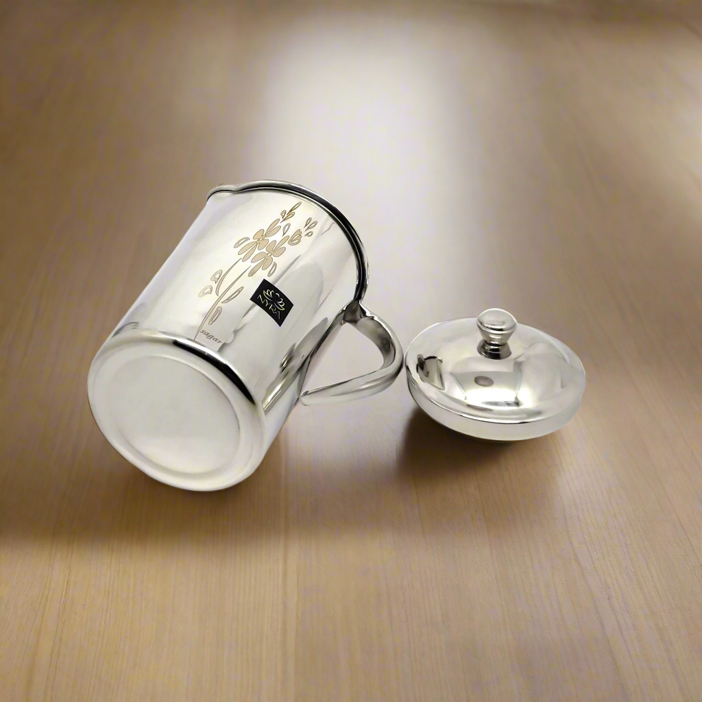 Stainless Steel Laser Printed Jug with Sturdy Handle and Lid - 2 LTR Drinkware