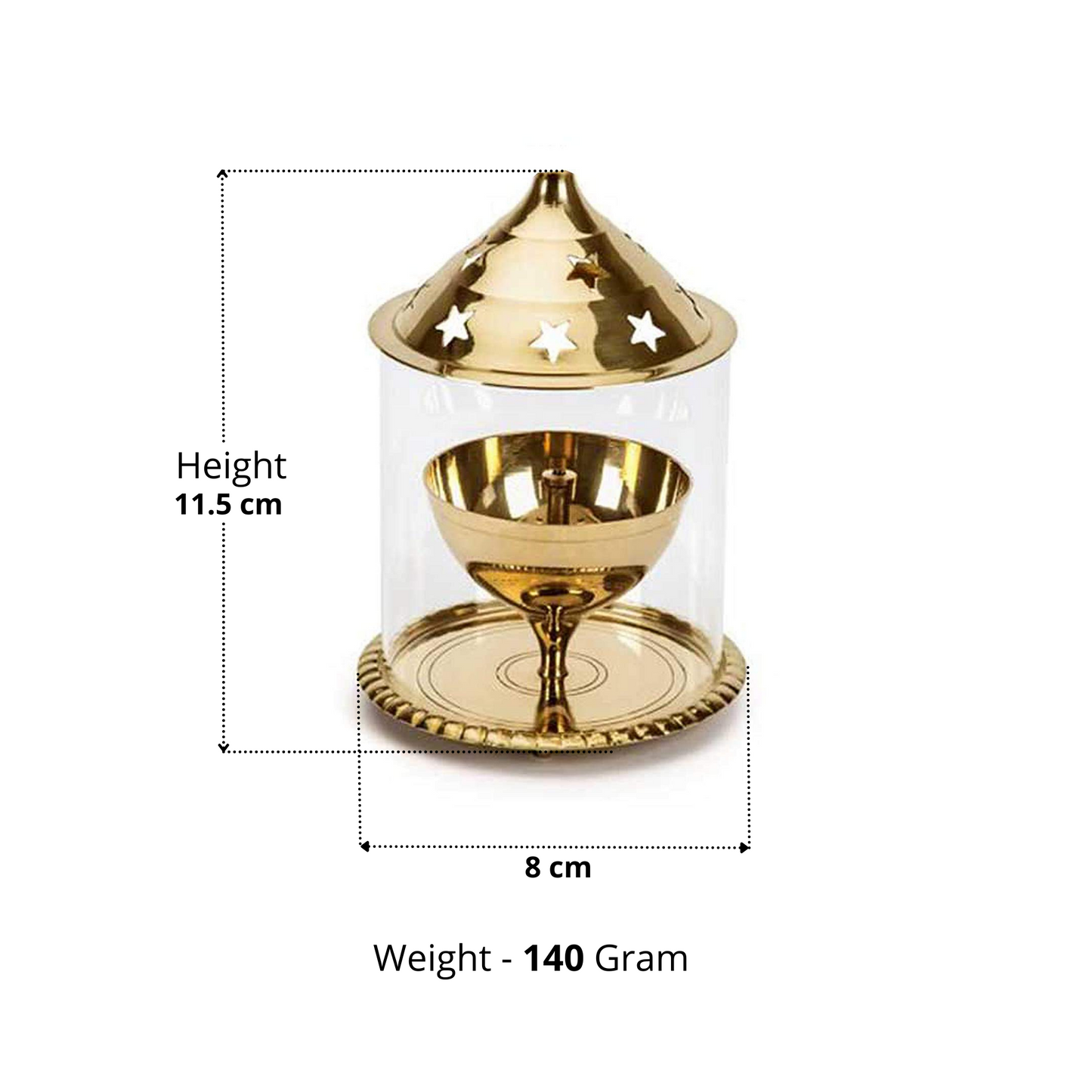 BrassAkhand Diya with cover, brass diya, pital diya, peetal akkhand diya, diya with glass cover dimension