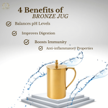 Pure Bronze (Kansa) Water Jug with Lid | Ancient Ayurvedic Health Benefits