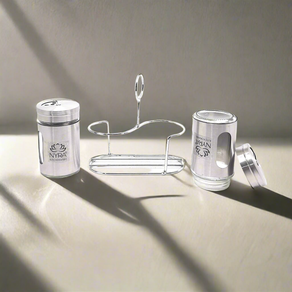 Stainless Steel and Glass Salt & Pepper Sprinkler
