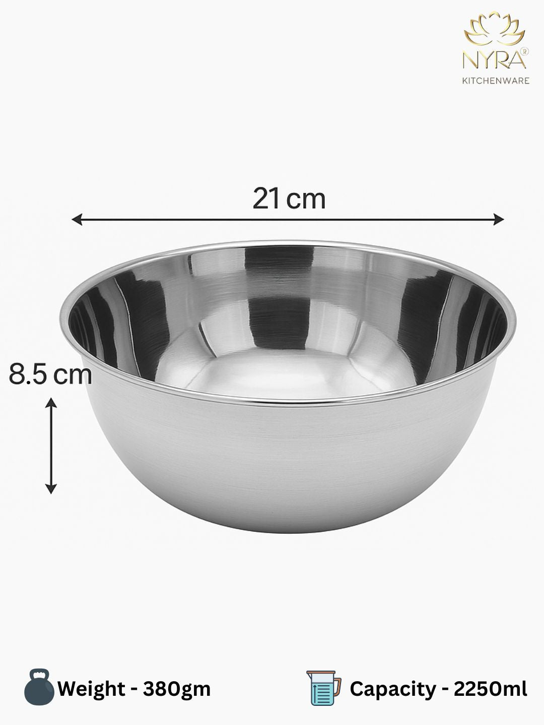 Stainless Steel Round Mixing & Serving Bowl | Heavy-Duty, Rust-Free, Mirror Finish Bowls