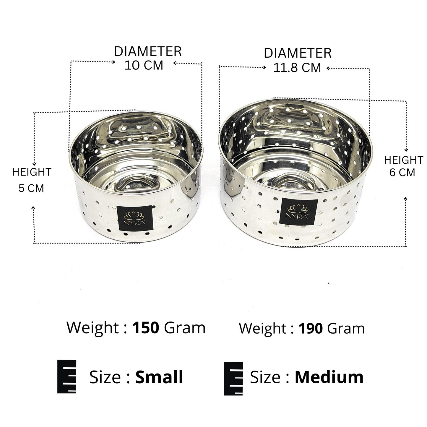 Dimensions of Stainless Steel Round Cheese/Paneer Mould/Maker