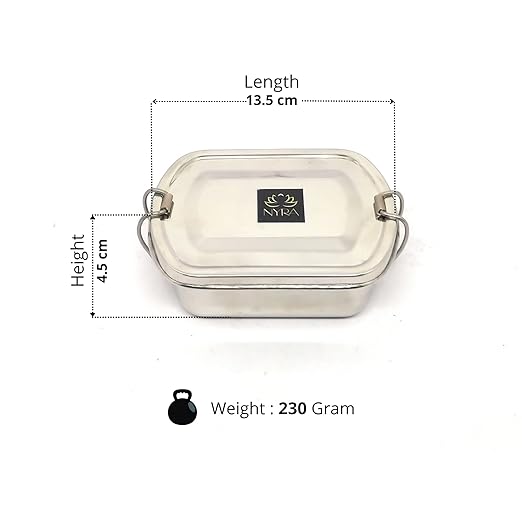 nyra stainless steel lunch box, steel box, tiffin, storage box