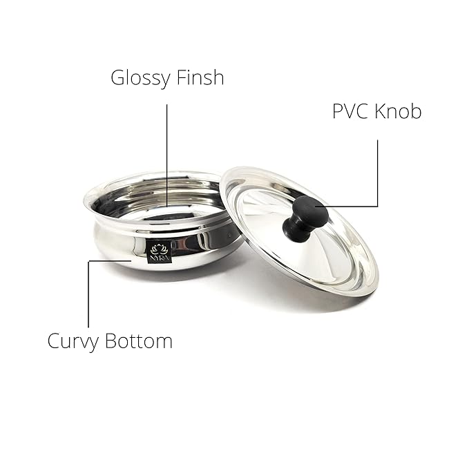Stainless Steel Biryani Handi with Lid and PVC Knob - Cooking Handi