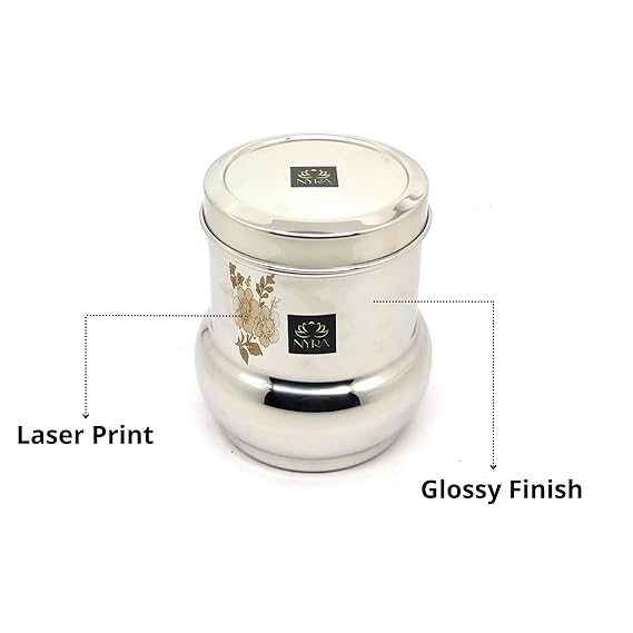 Features of Stainless-Steel Belly Shaped Laser Floral Printed