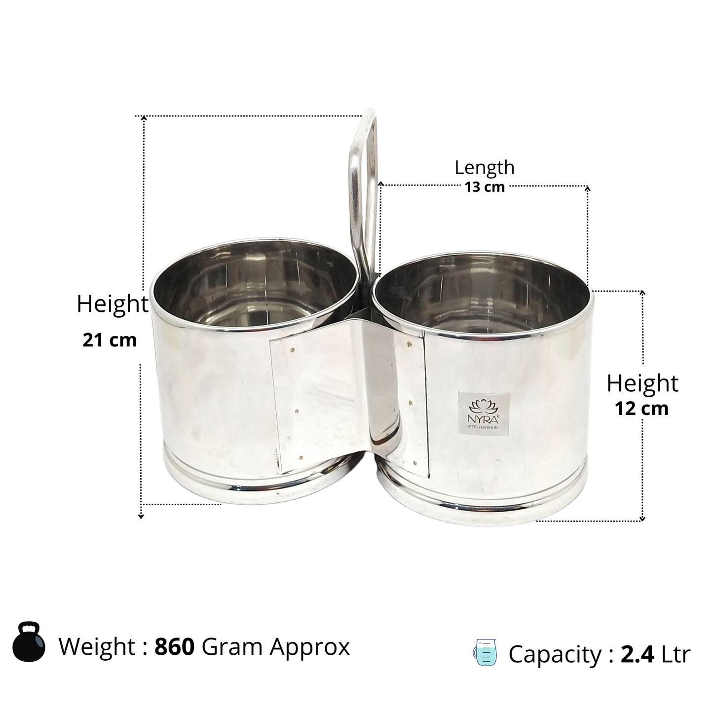 Stainless Steel Chougadha | Chaumukha Vegetable Holder with Handle – Premium 2, 3, 4 Container