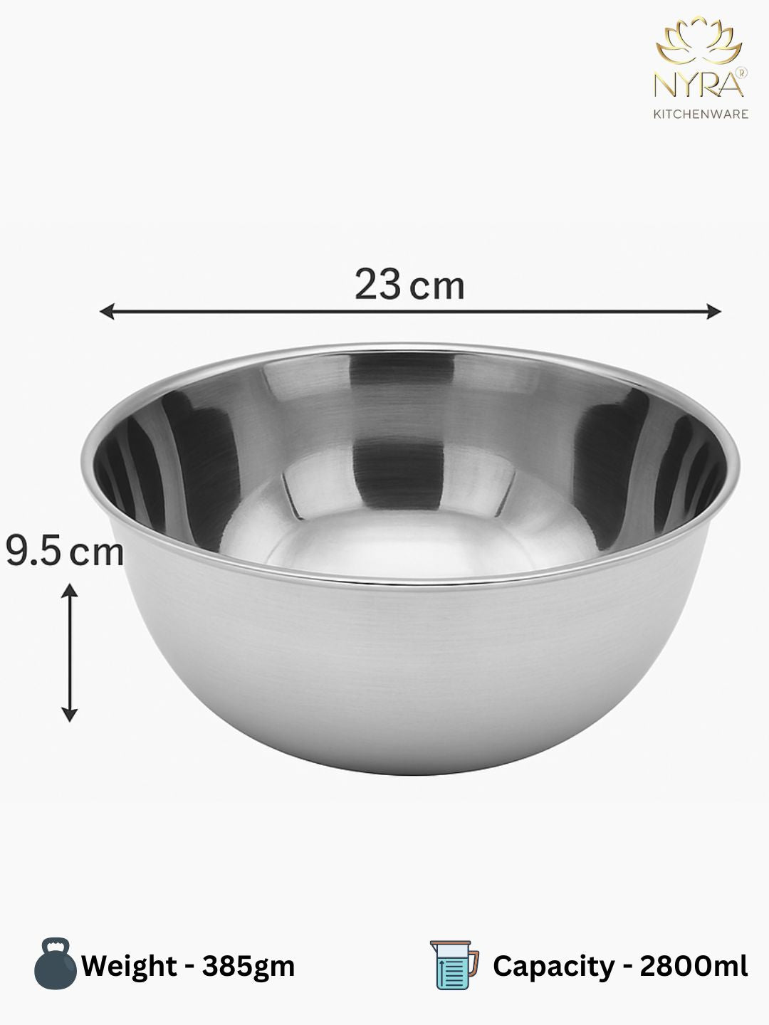Stainless Steel Round Mixing & Serving Bowl | Heavy-Duty, Rust-Free, Mirror Finish Bowls