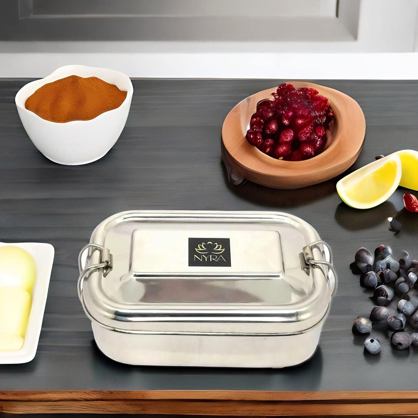 Stainless Steel Lunch Box with Locking Clip