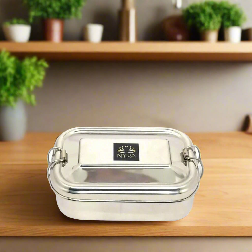Stainless Steel Lunch Box with Locking Clip | Durable Food Container