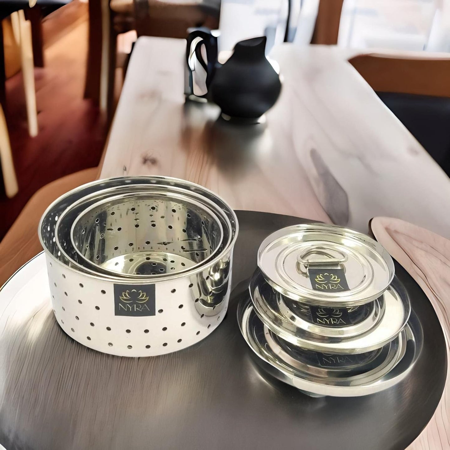 Stainless Steel Glossy-Finish Round Cheese/Paneer Maker - Quick Press Mould - 3 Sizes