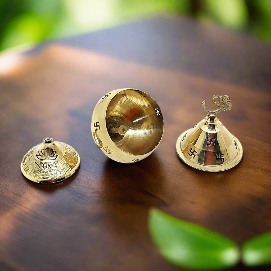 Pure Brass/Peetal Swastik Diya | Perfect for Puja